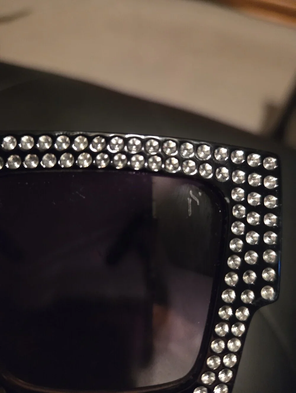 Simply Vera Rhinestone Square Frame Black Sunglasses - Women's Accessories